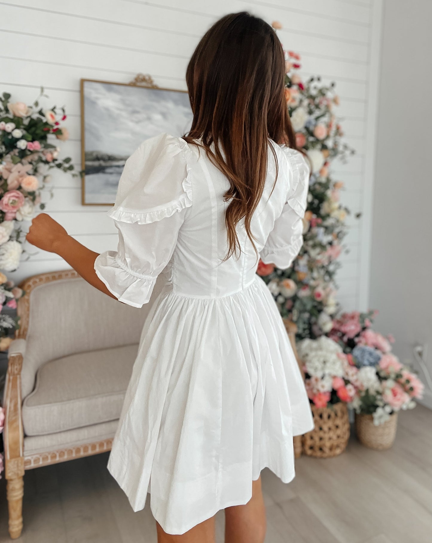 Taylor White Bow Mini Dress