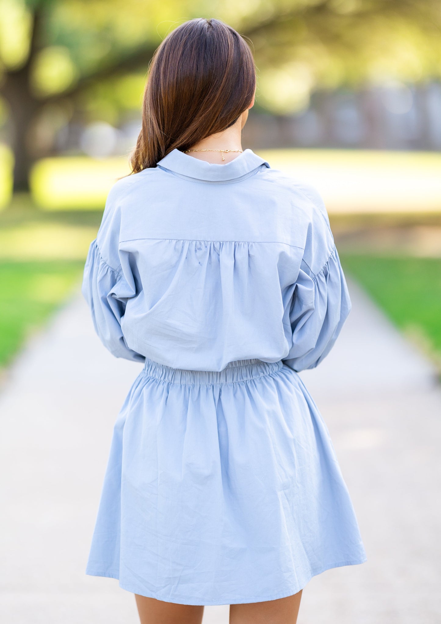 Williams Muted Blue Poplin Dress