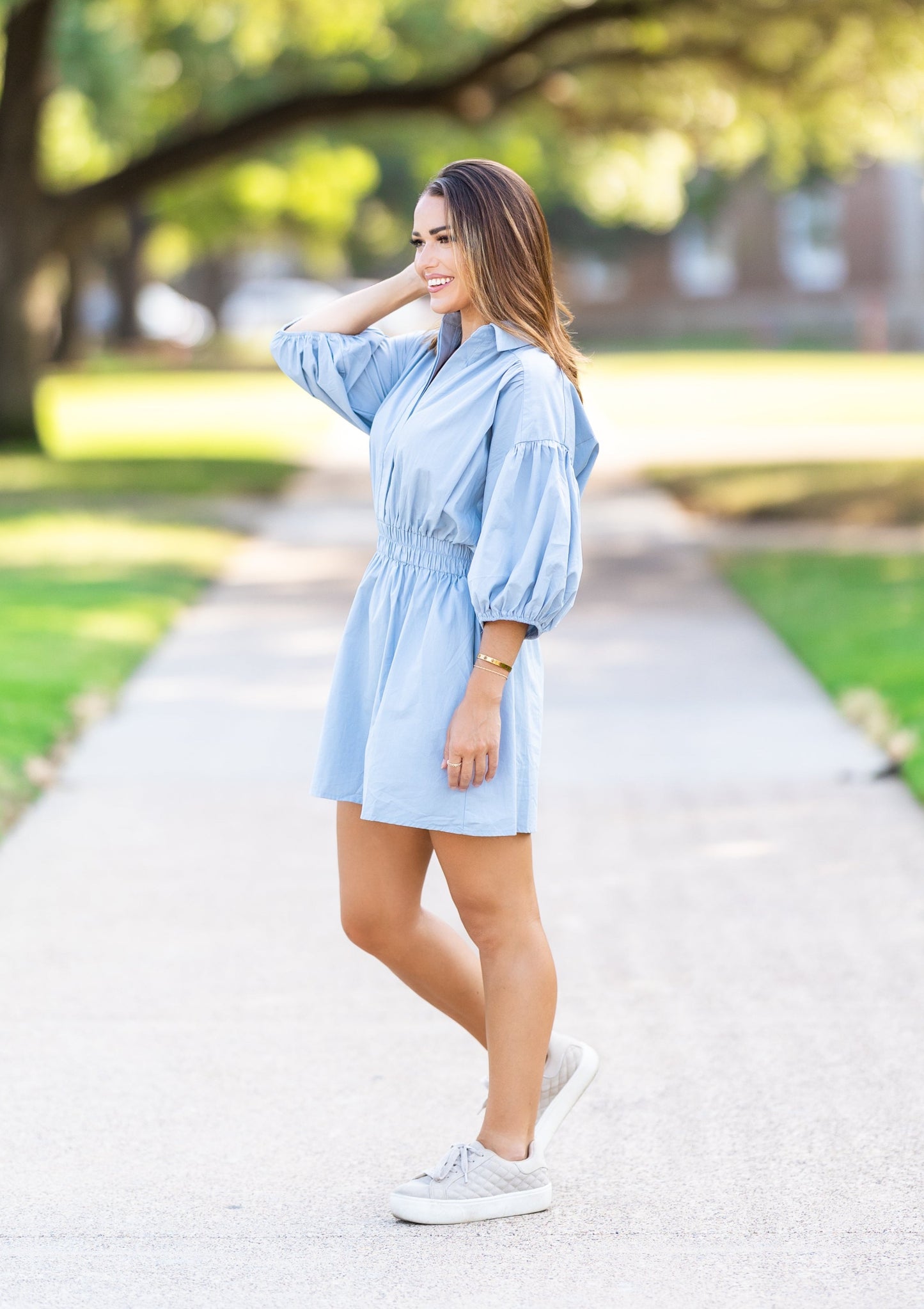 Williams Muted Blue Poplin Dress