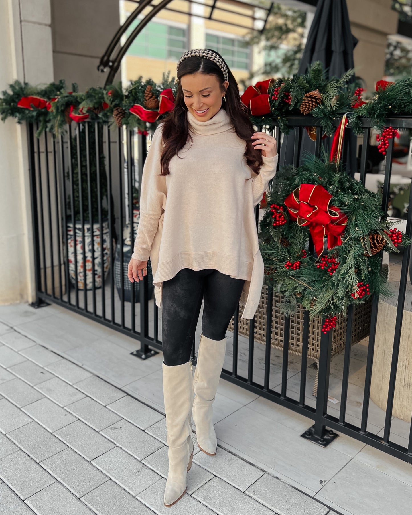 Rosie Cream Turtleneck Blanket Sweater