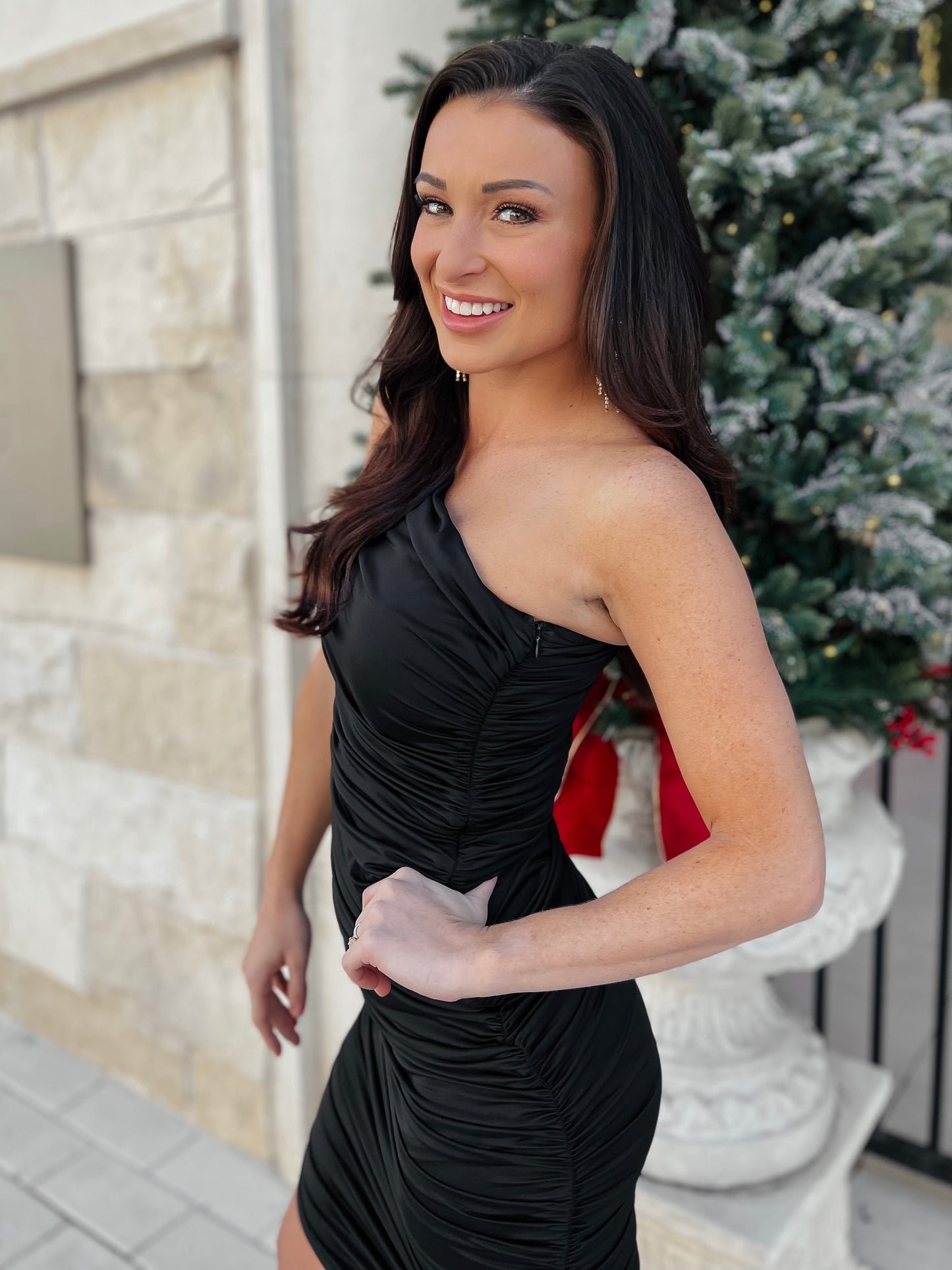 "Fancy Like' One-Shoulder Black Dress