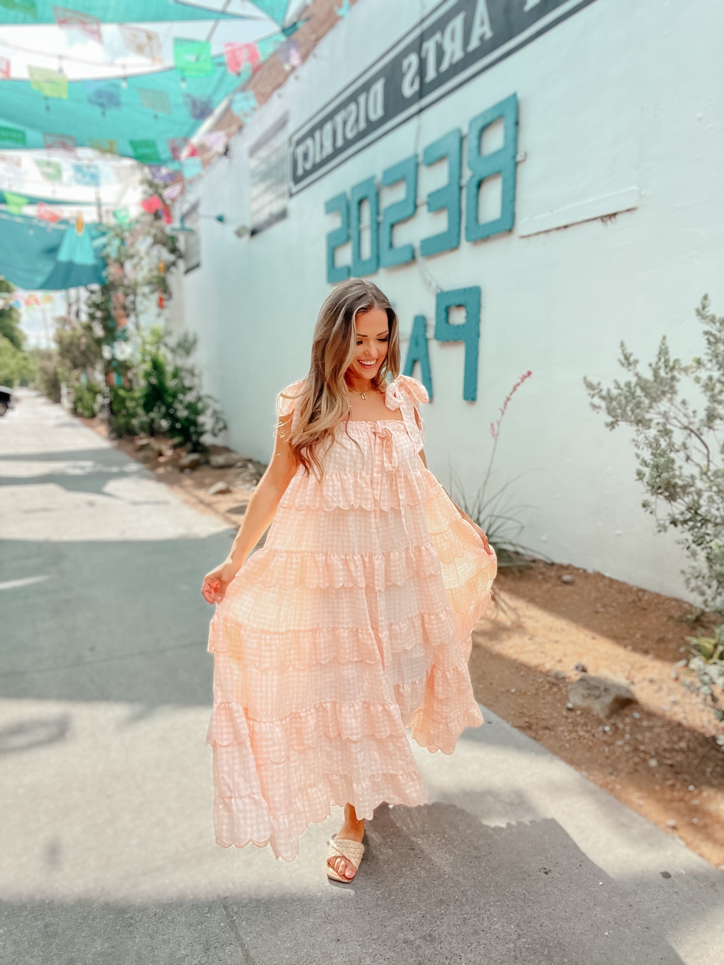 Pink Ruffle Tiered Ellie Dress