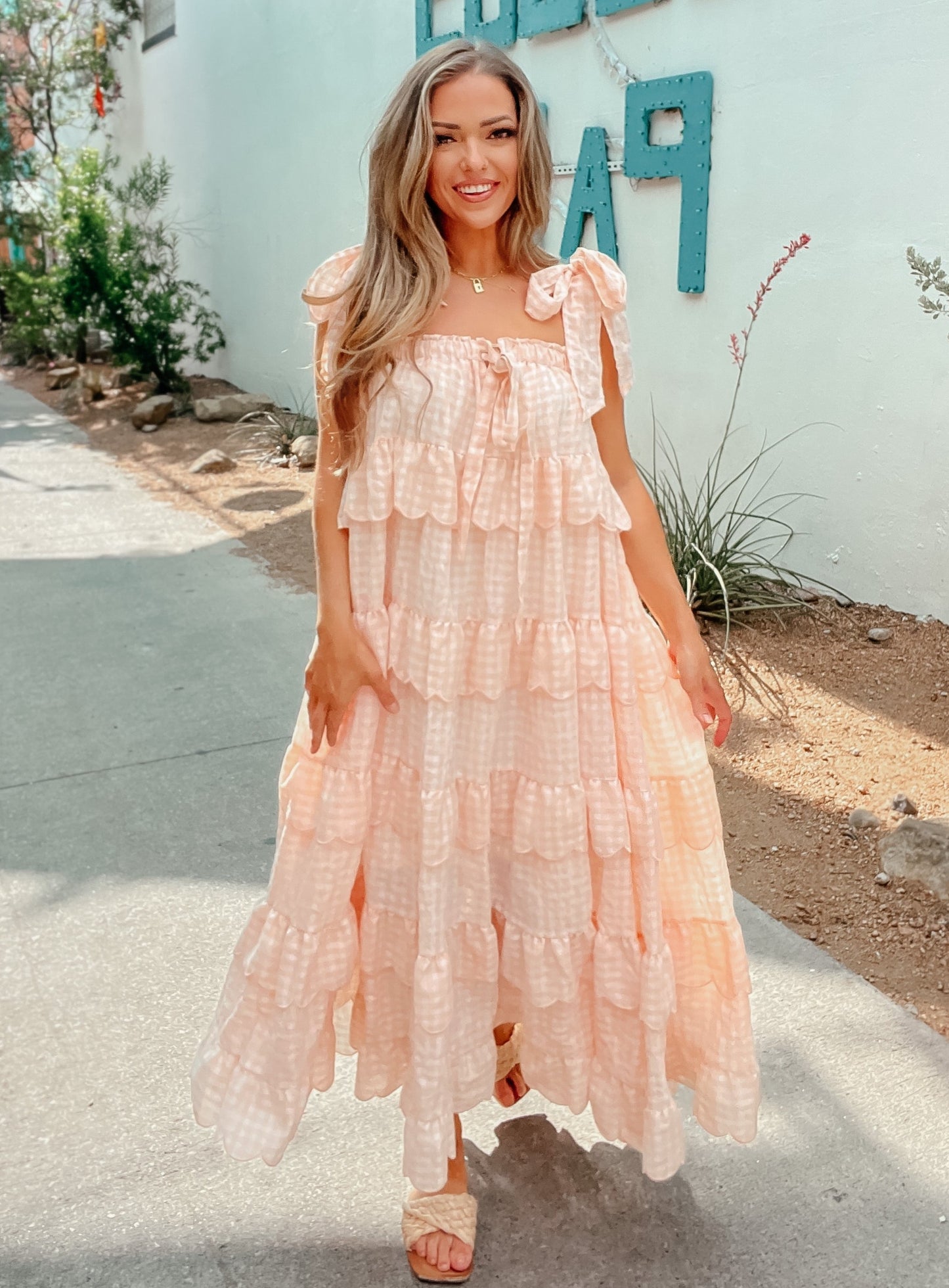 Pink Ruffle Tiered Ellie Dress
