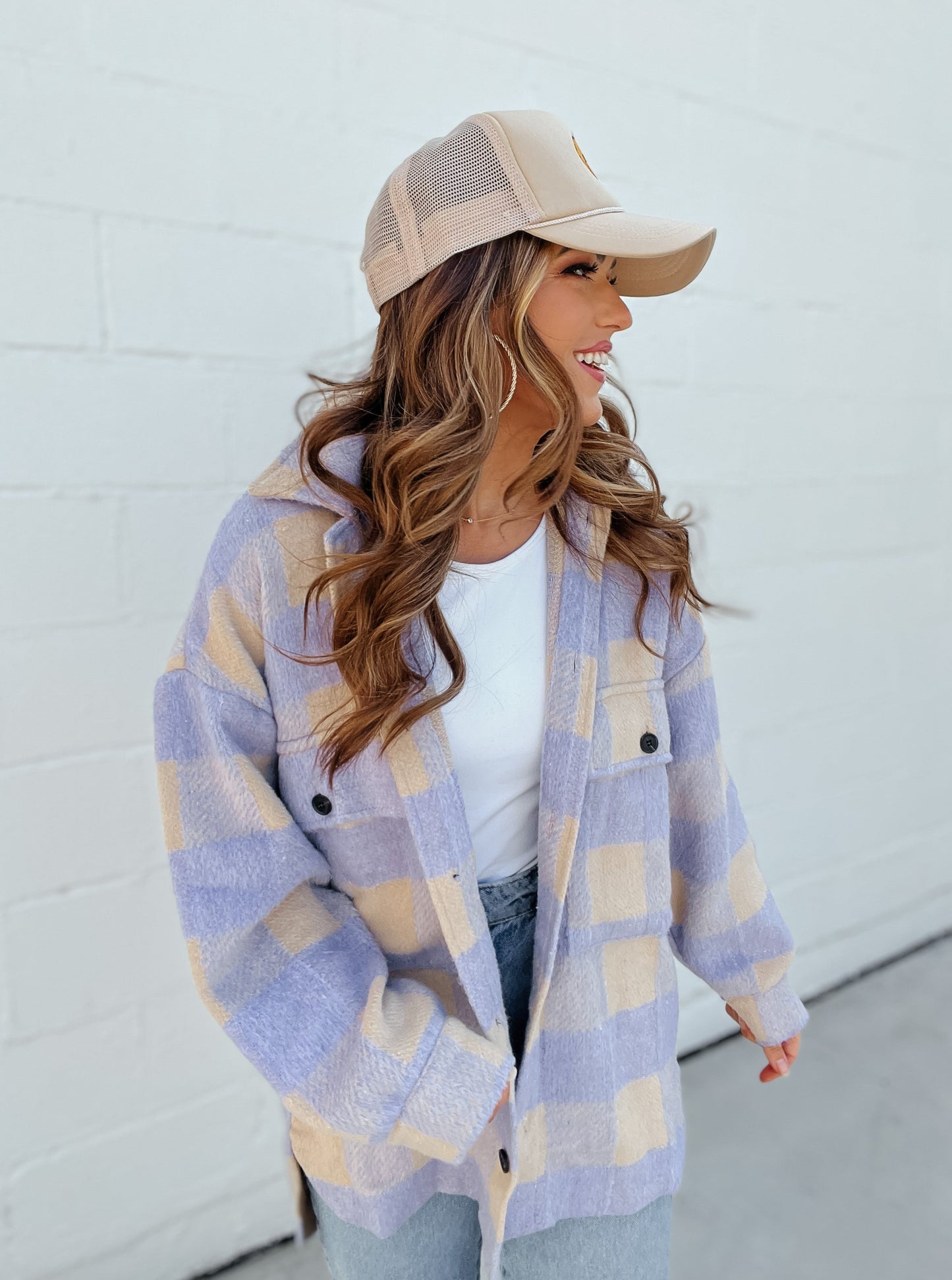 Smiley Trucker Hat | Beige