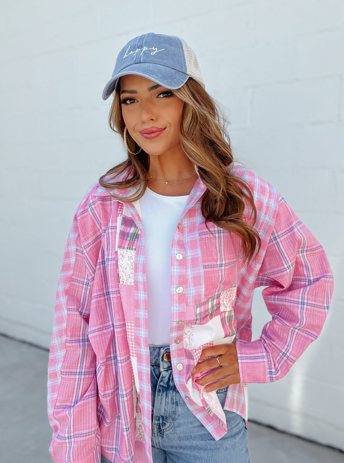 Happy Denim Trucker Hat