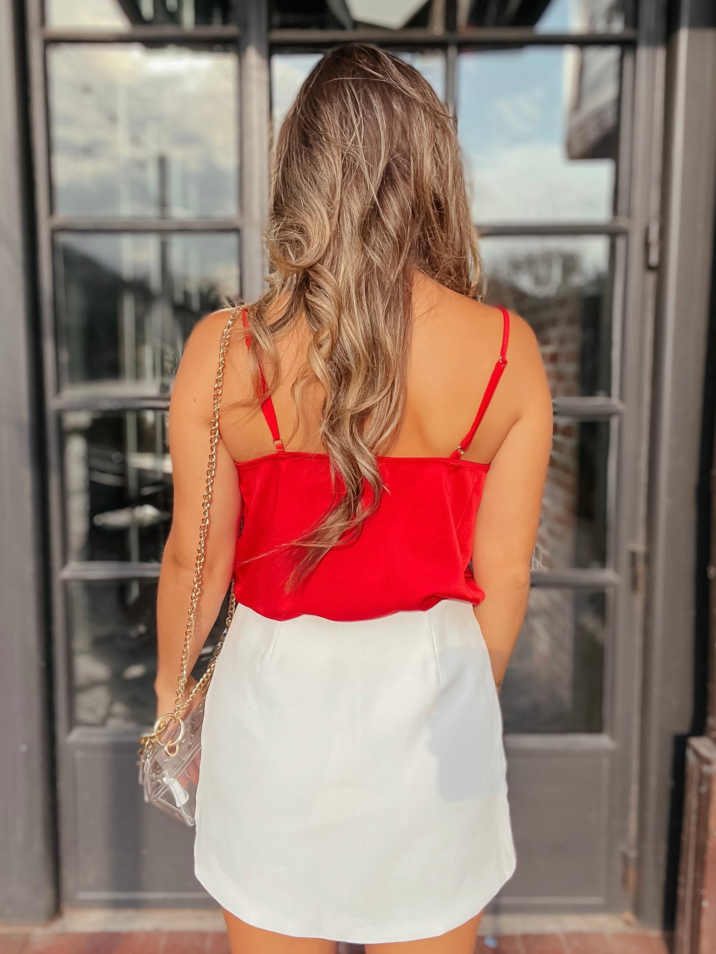 Jen Red Cowl Neck Bodysuit