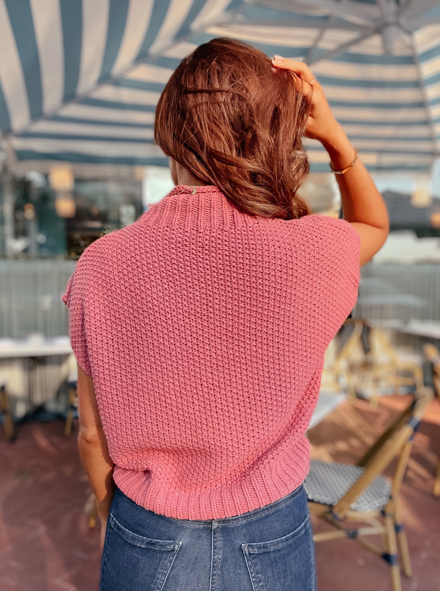 Blushing in Mauve Pink Sweater Vest