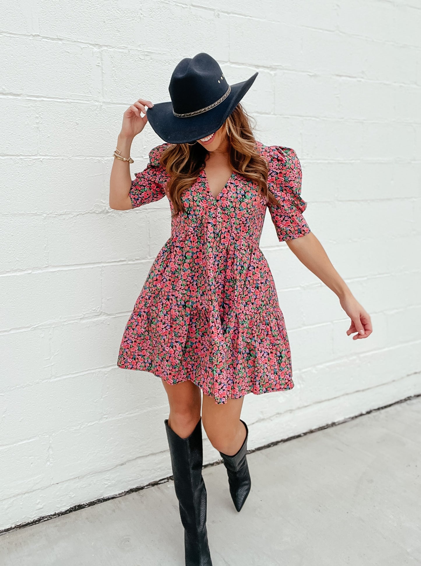 Parker Puff Sleeve Floral Dress