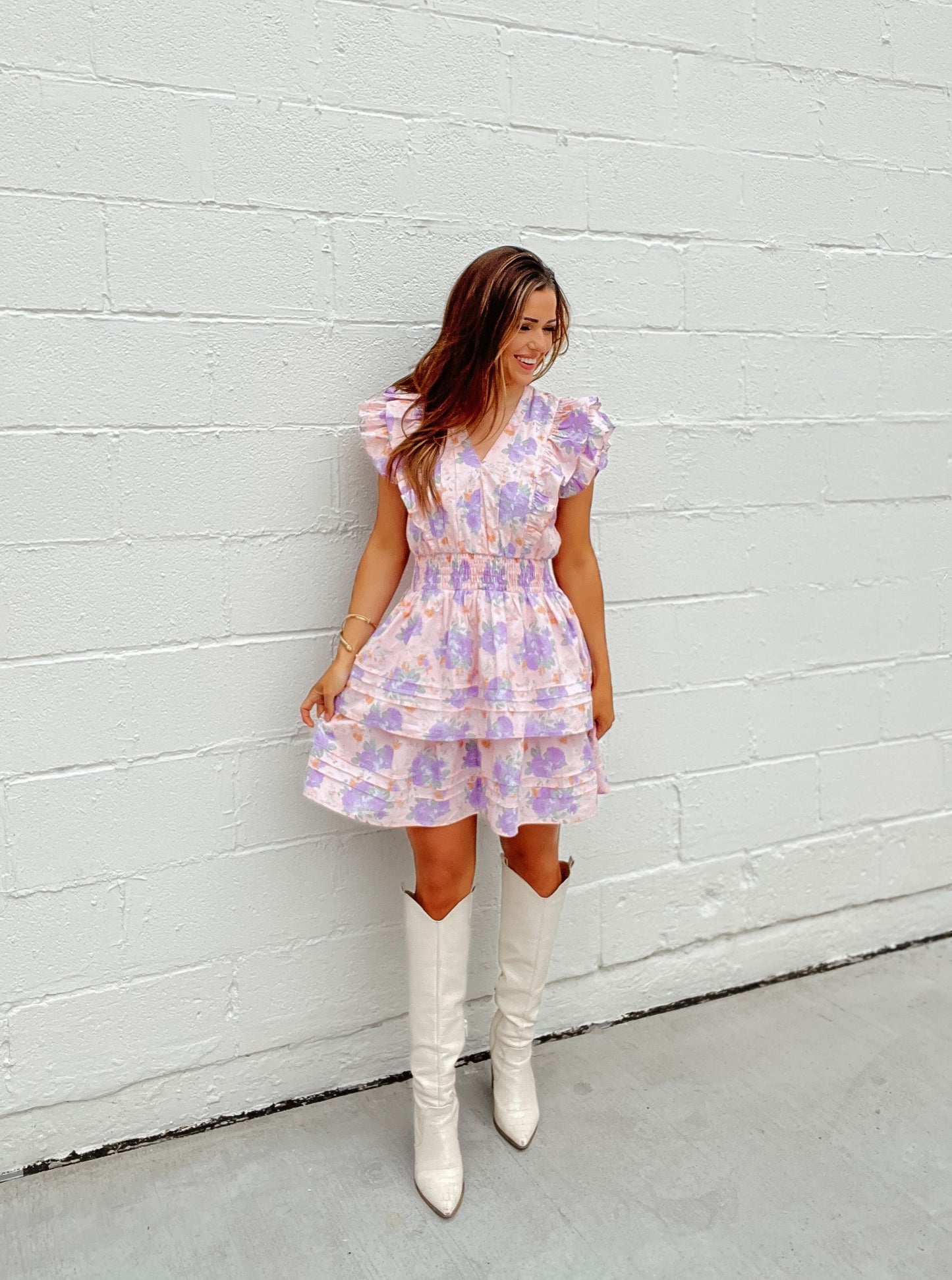 Micah Pink Floral Dress