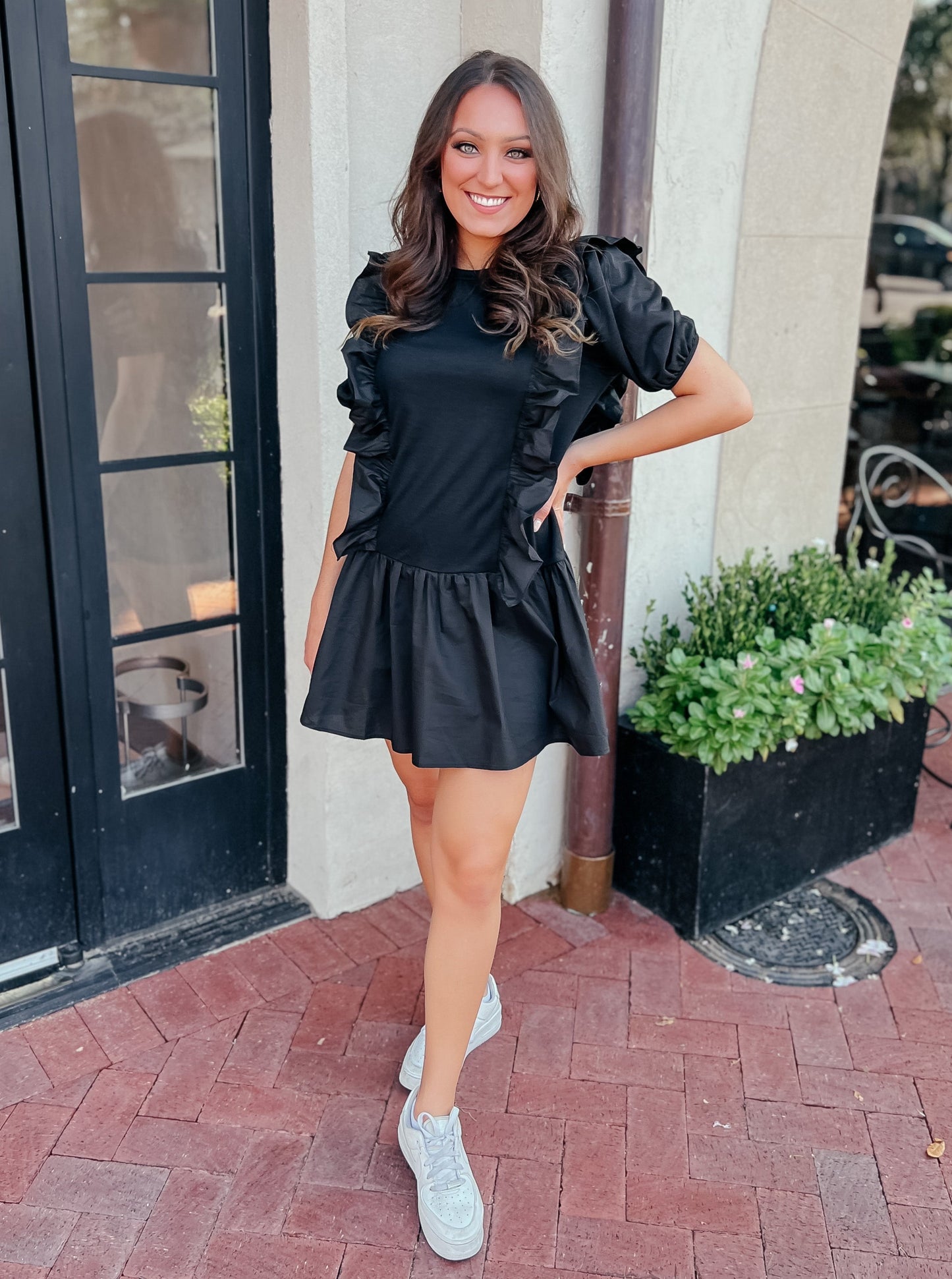 Hayley Black Ruffle Dress