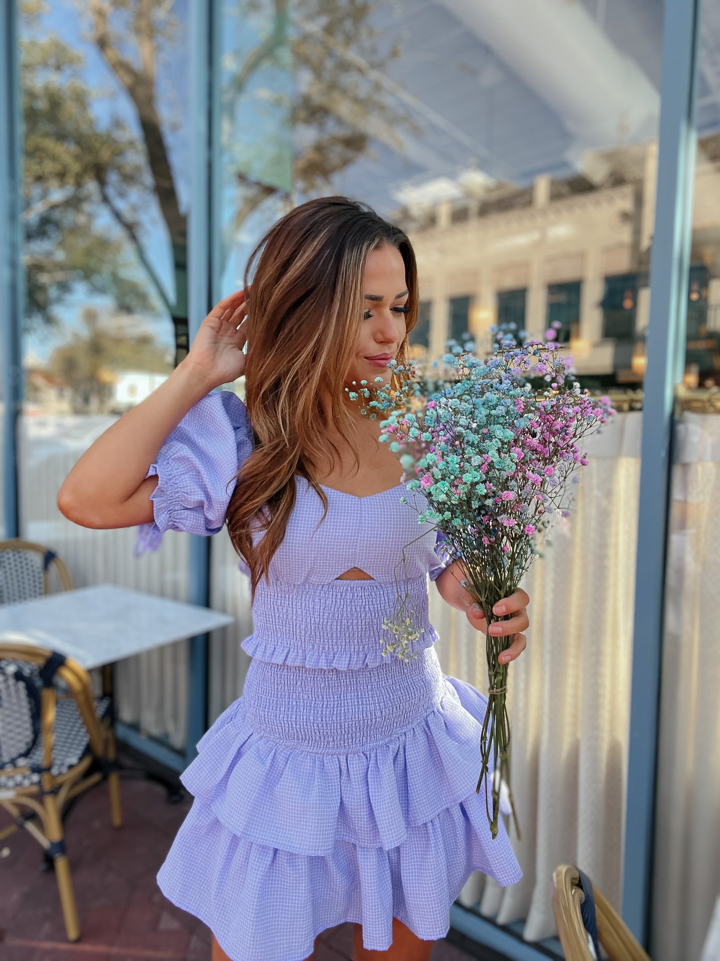 Bri Purple Smocked Skirt