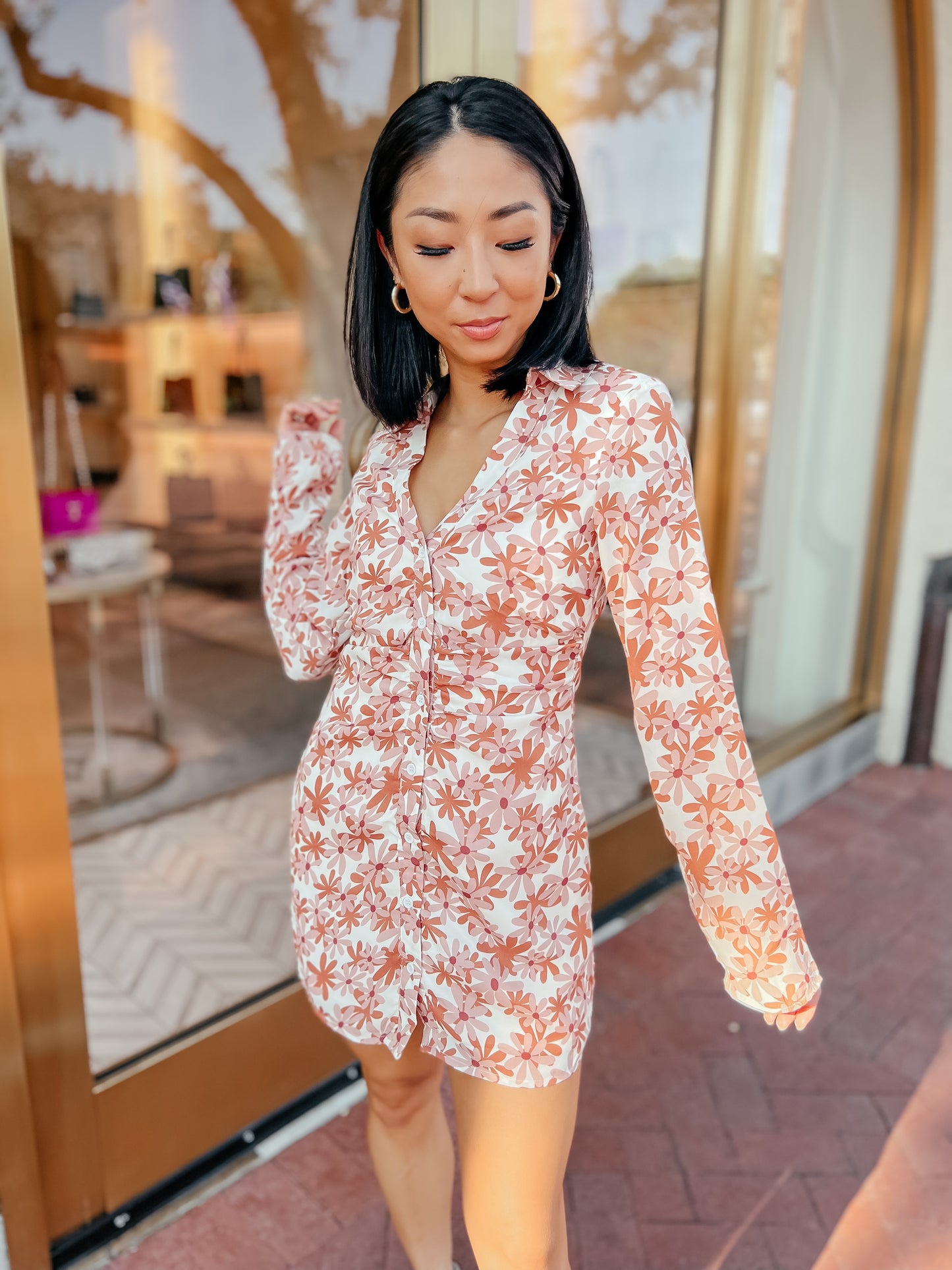 Amanda Flower Power Button Down Dress