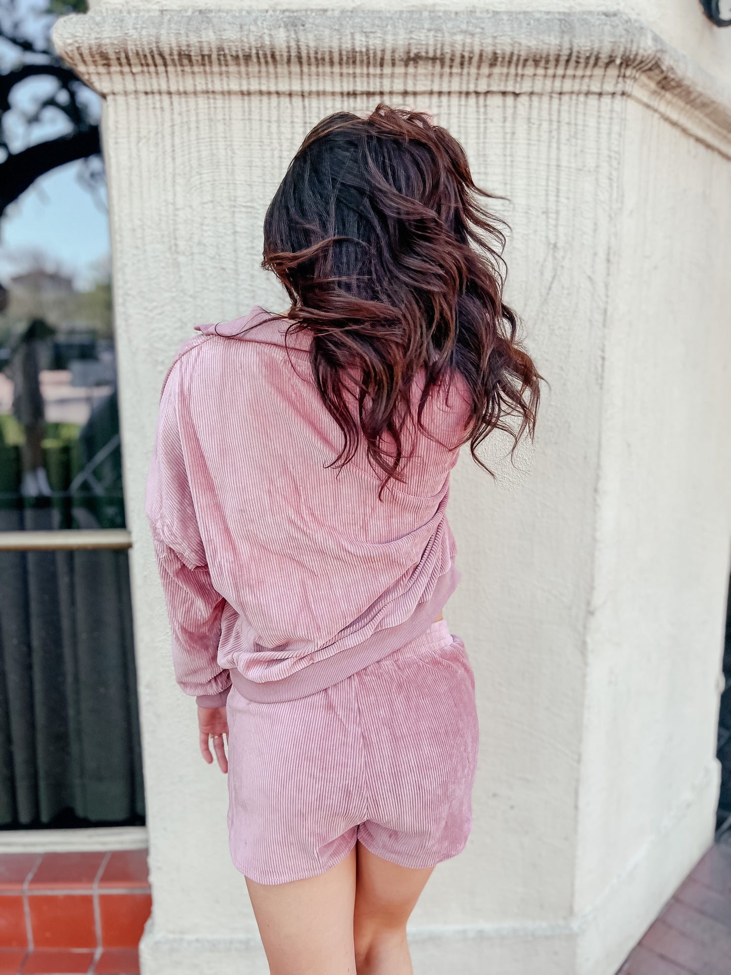 Tara Velour Track Shorts