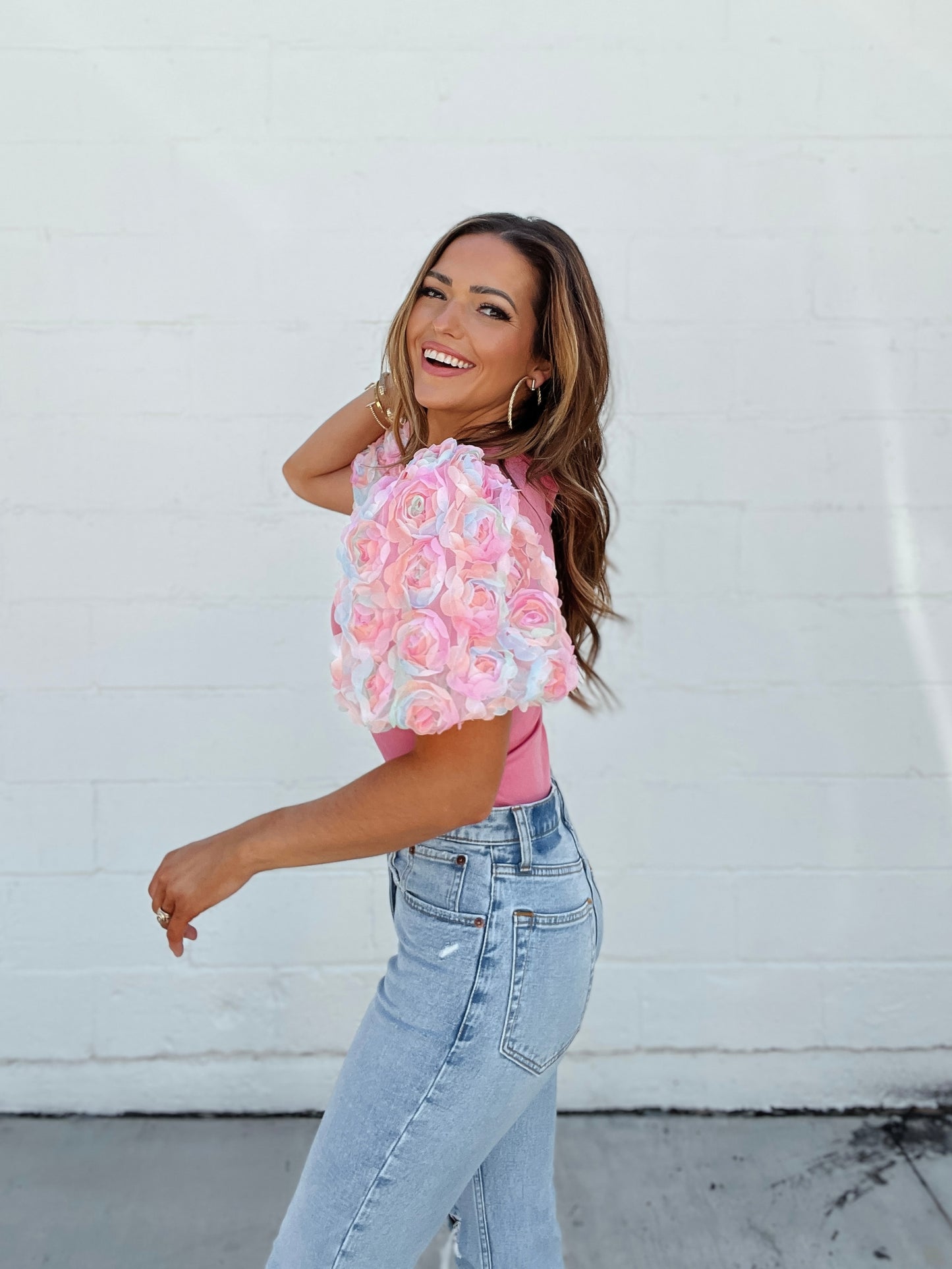 Rosy Puff Sleeve Bodysuit