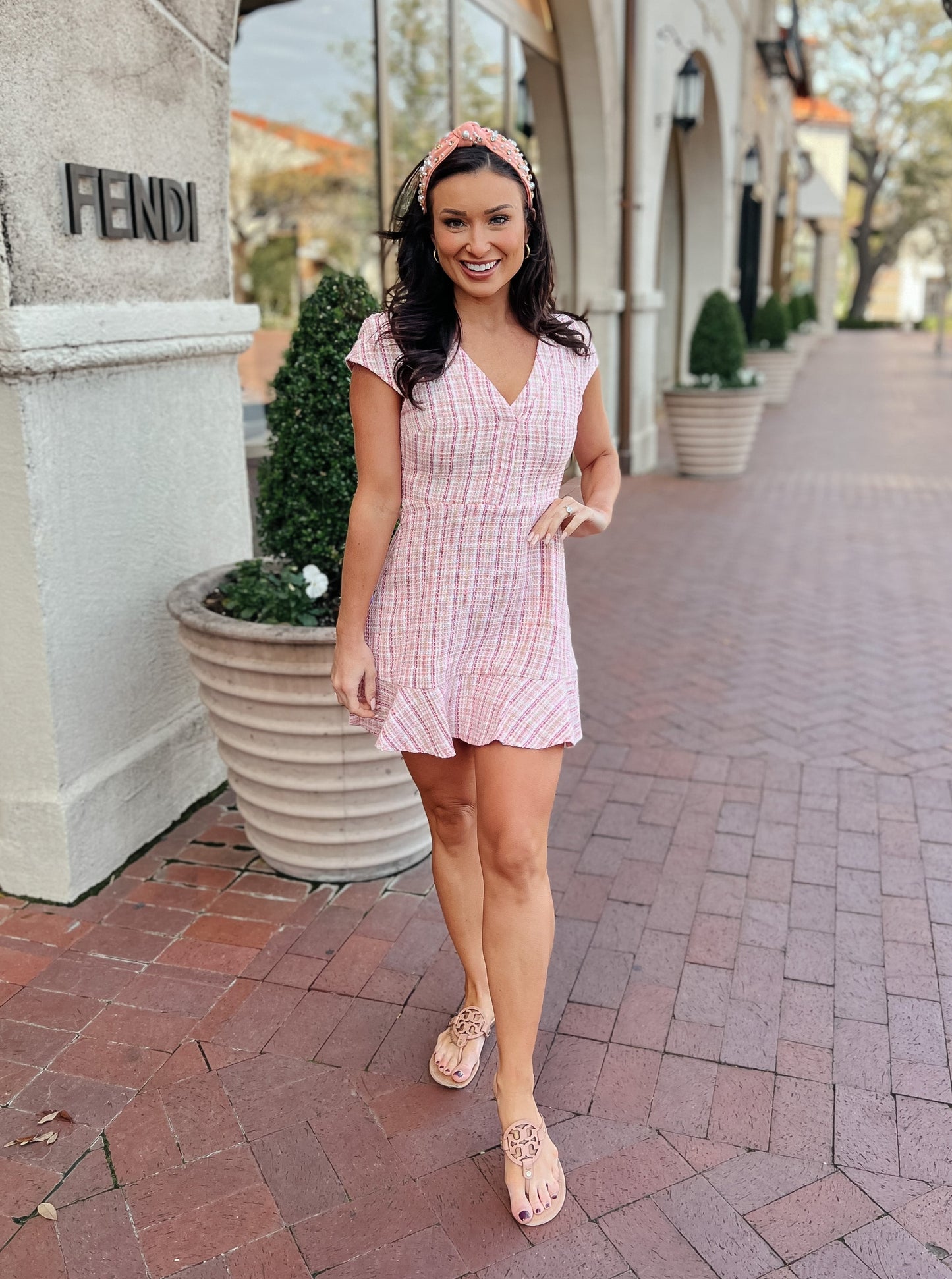 Blair Pink Tweed Dress