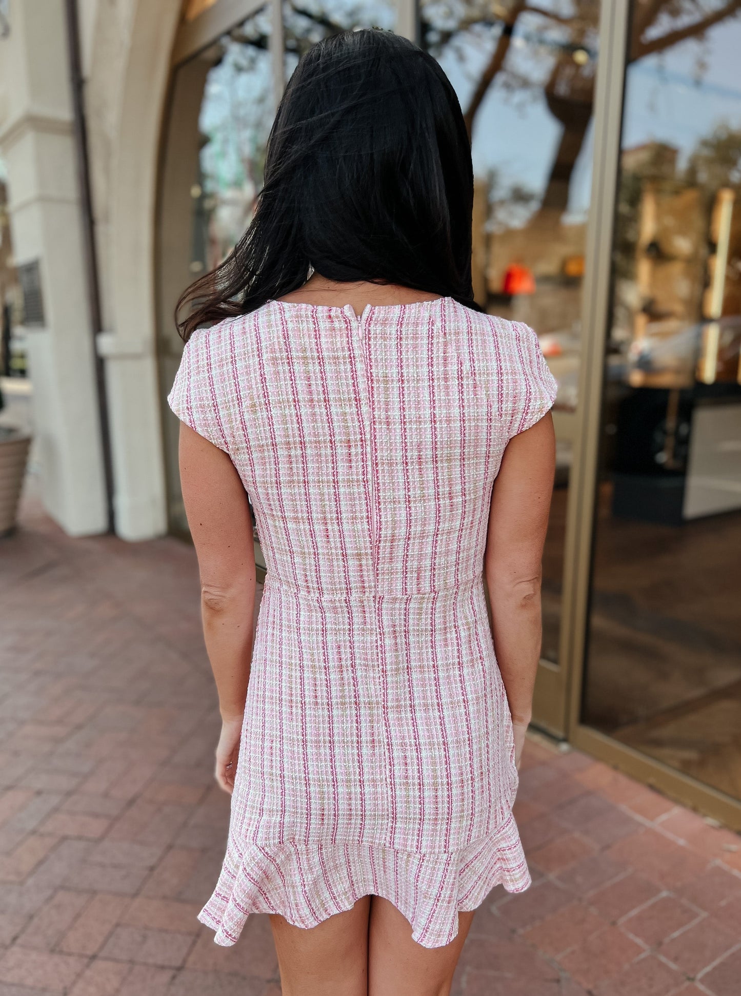 Blair Pink Tweed Dress