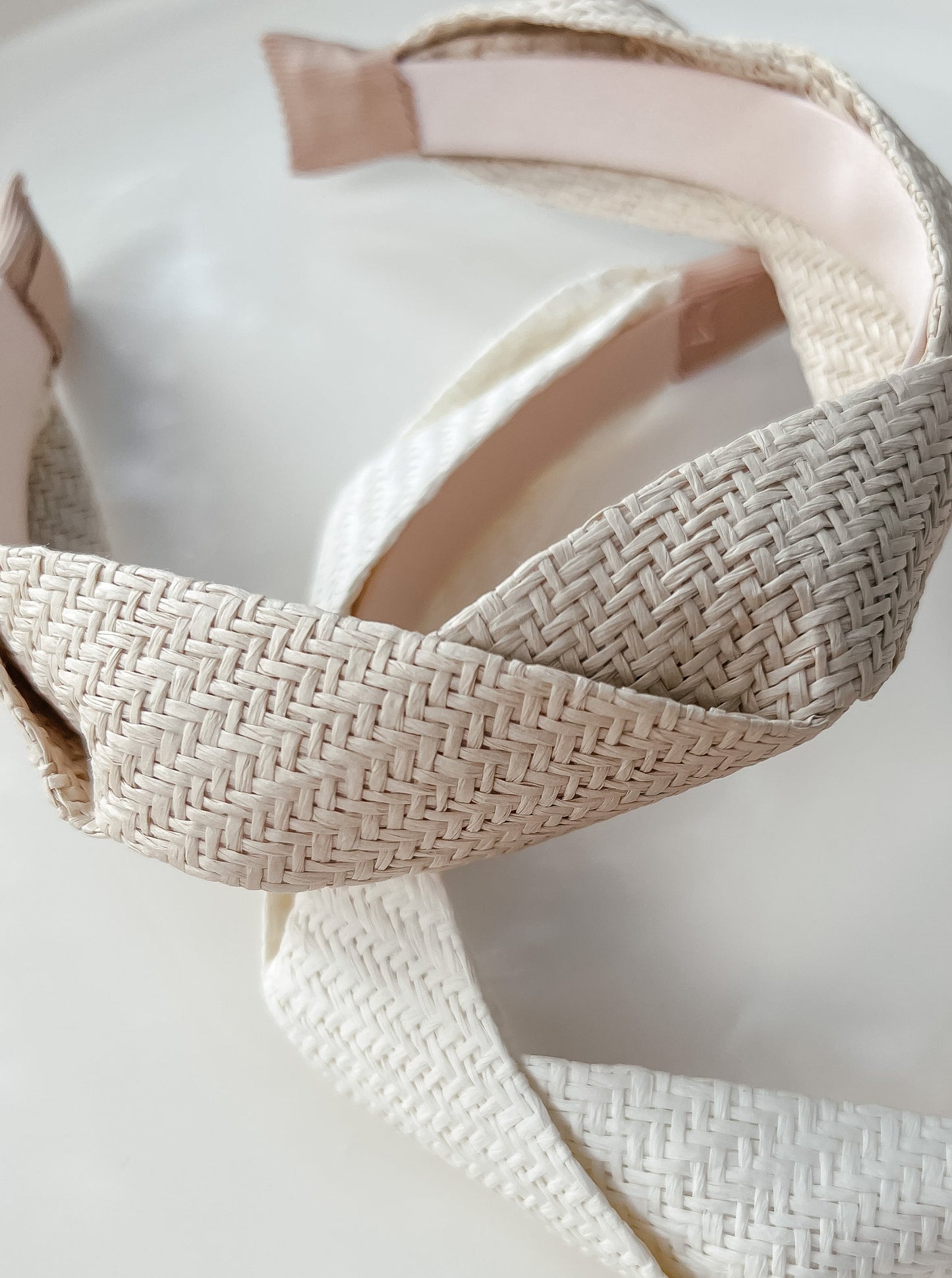 BEIGE Rattan Woven Headband