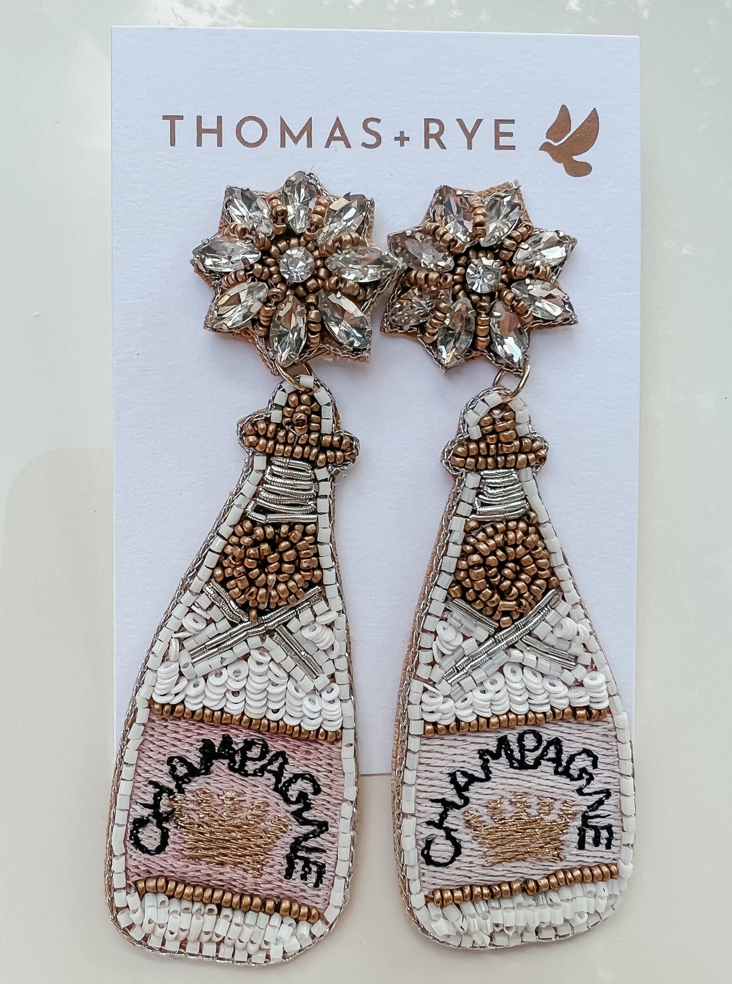 Beaded Champagne Earrings