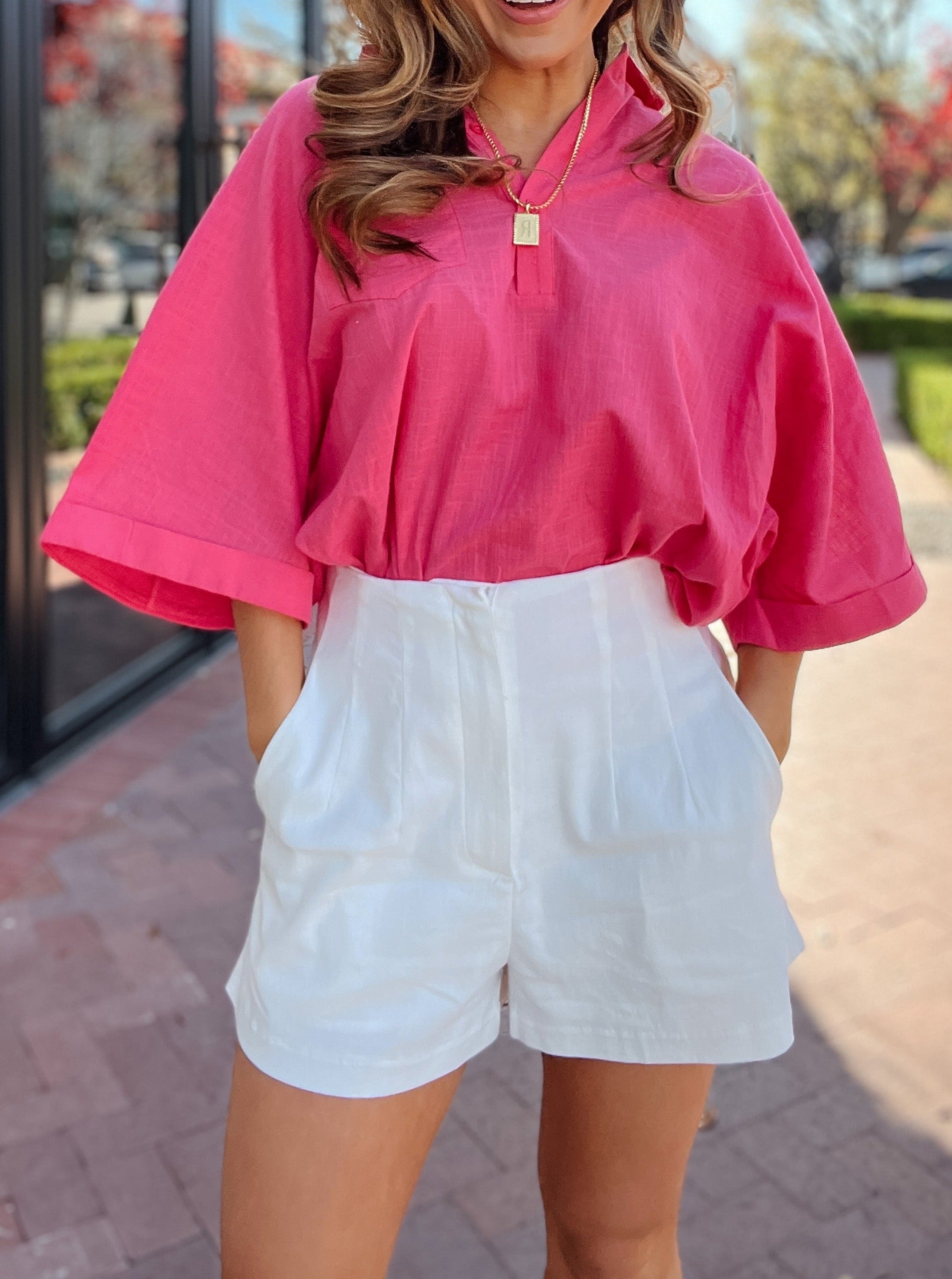 Jessie White High Waisted Shorts Thomas And Rye 