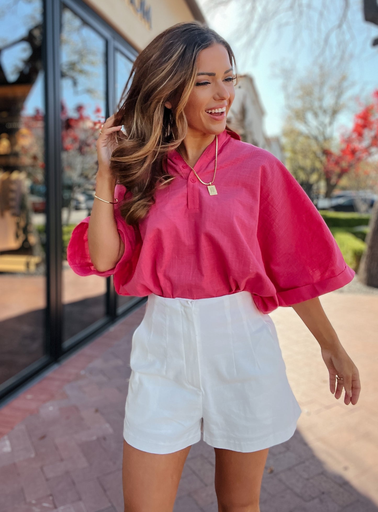 Jessie White High-Waisted Shorts
