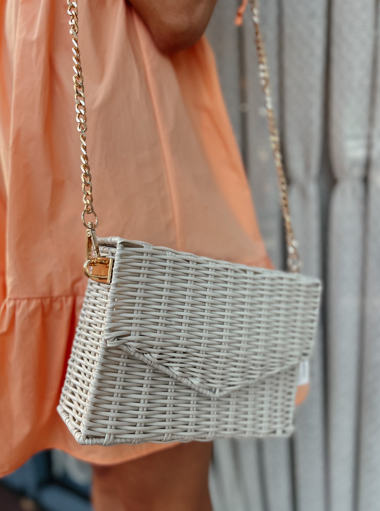 Ivory Straw Box Purse