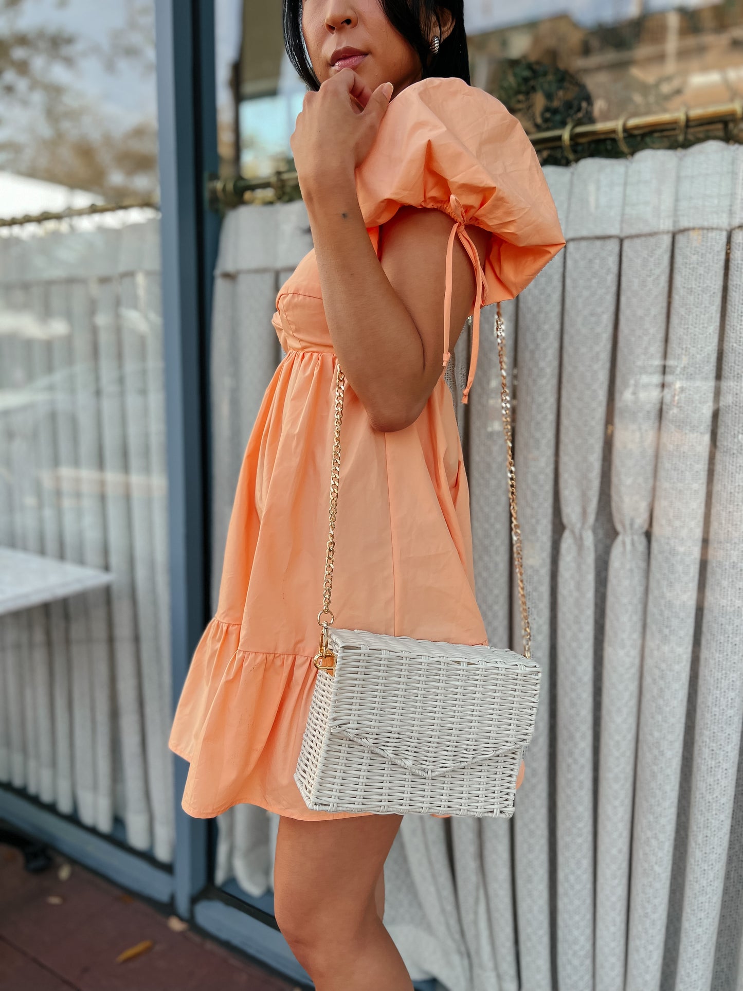 Ivory Straw Box Purse