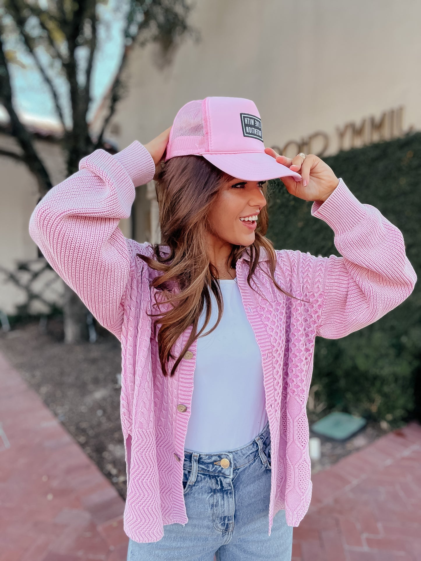 Cute as a Button Pink Collared Sweater