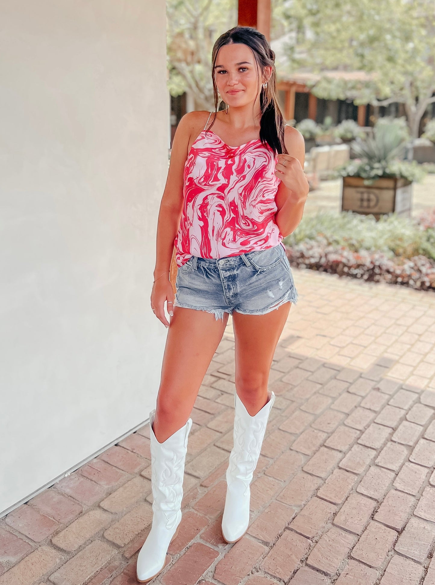 Nashville Diamond and Marble Cowl Neck Tank