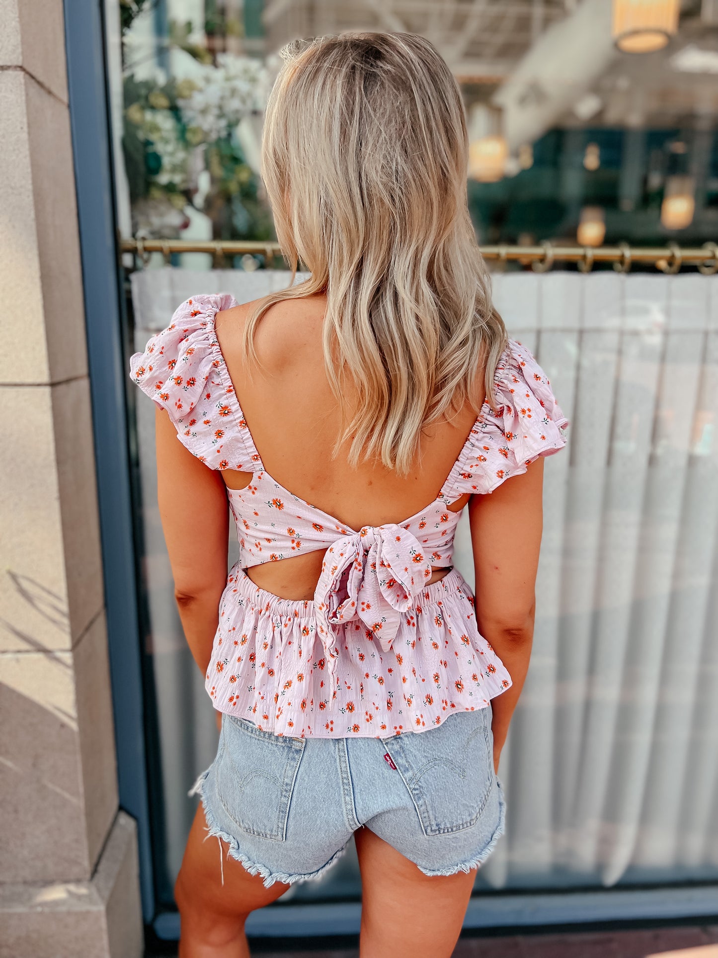 Sweet Sadie Back-Tie Floral Top