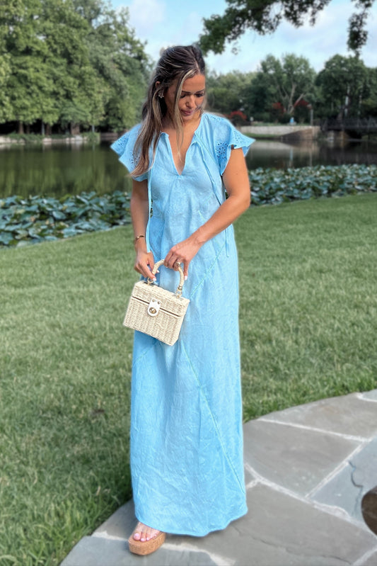 Carolina Baby Blue Maxi Dress