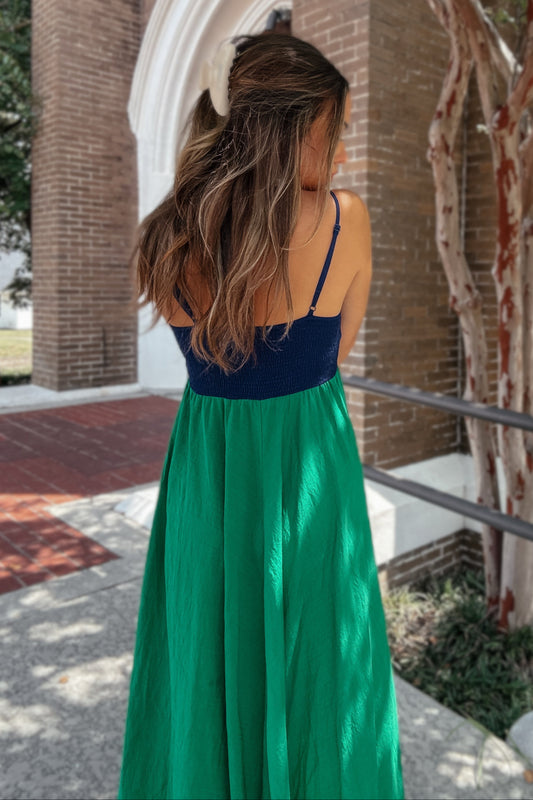 Sadie Green and Navy Maxi Dress
