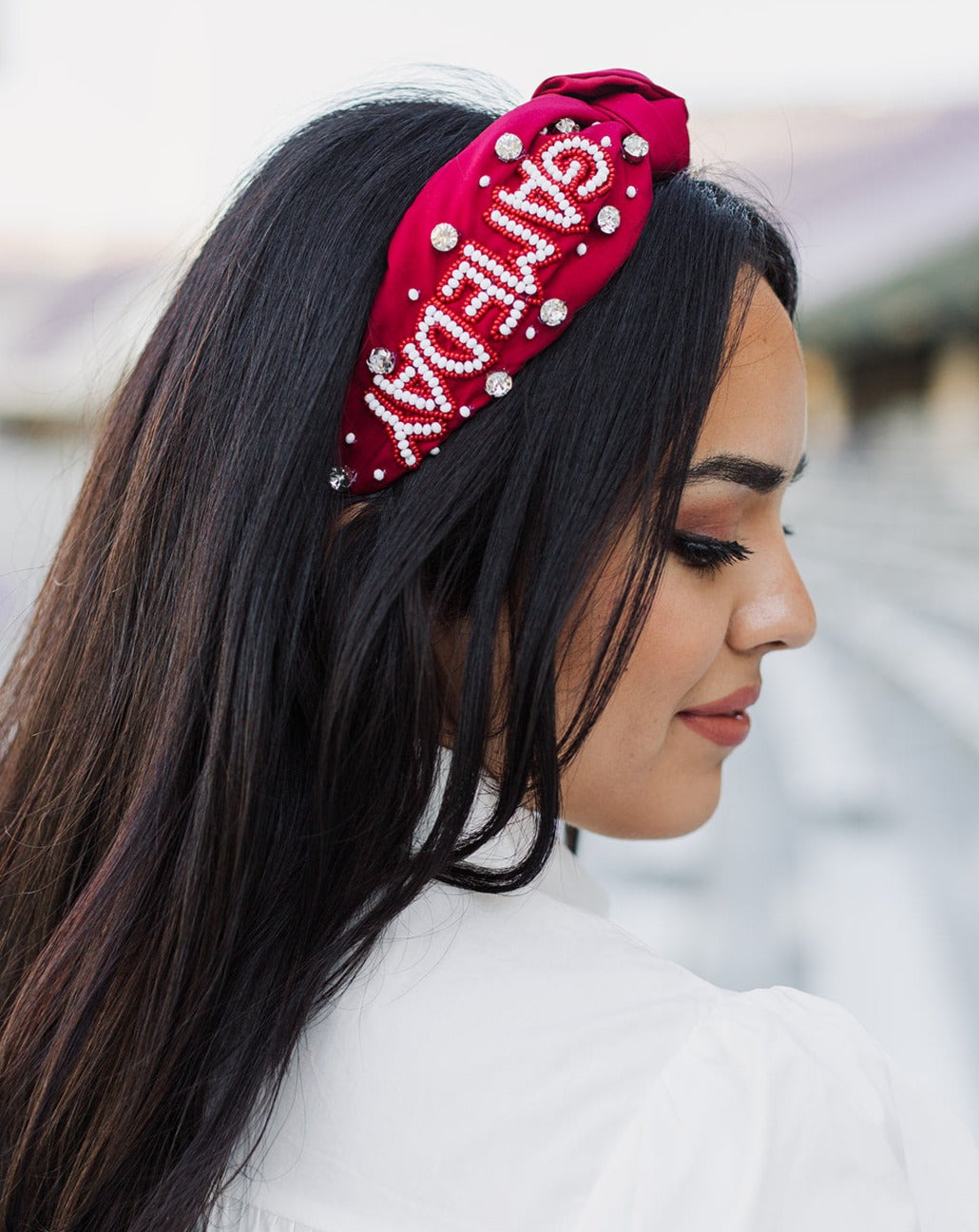 GAMEDAY Headband | Maroon & White