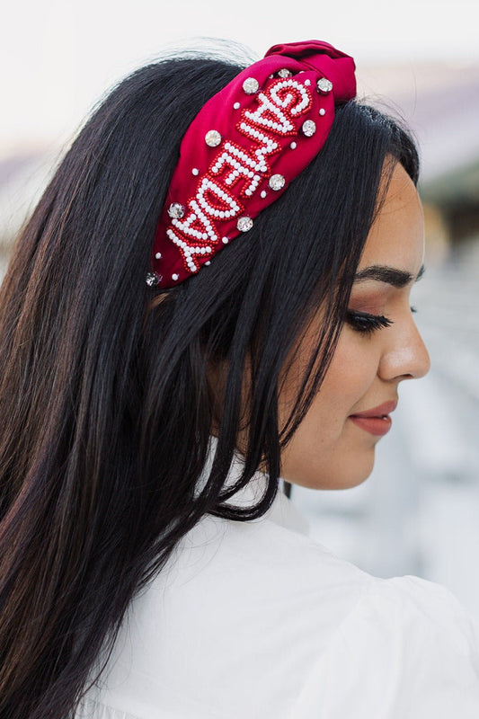 GAMEDAY Headband | Maroon & White