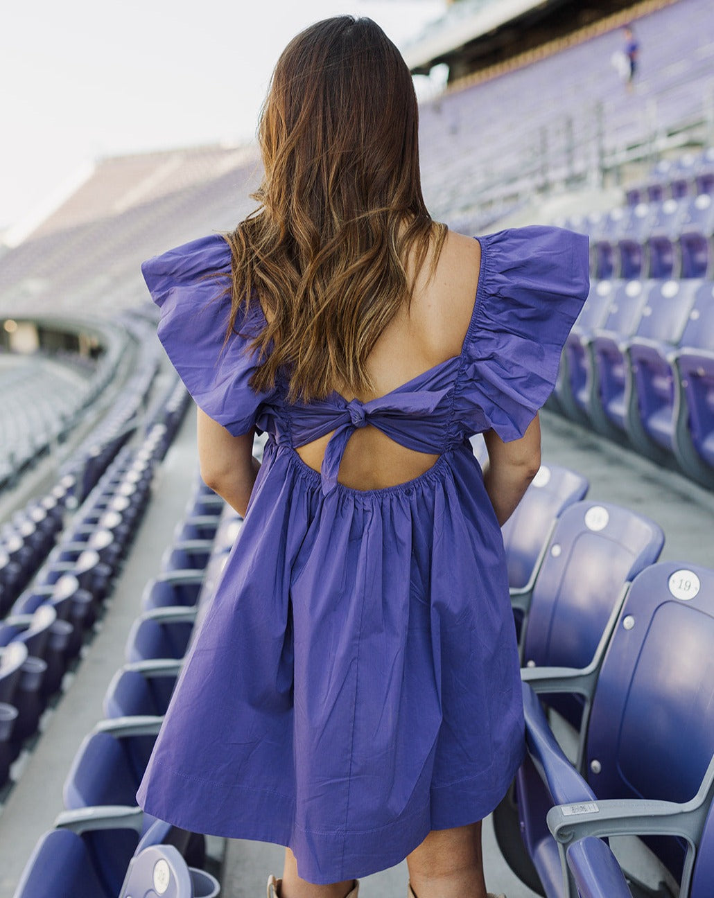 Purple Babydoll Ruffle Dress