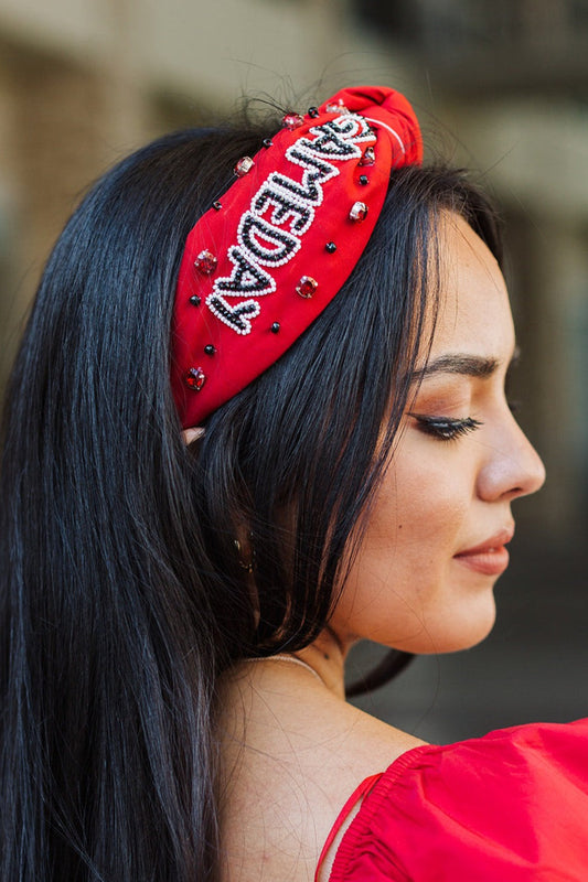 GAMEDAY Headband | Red & Black