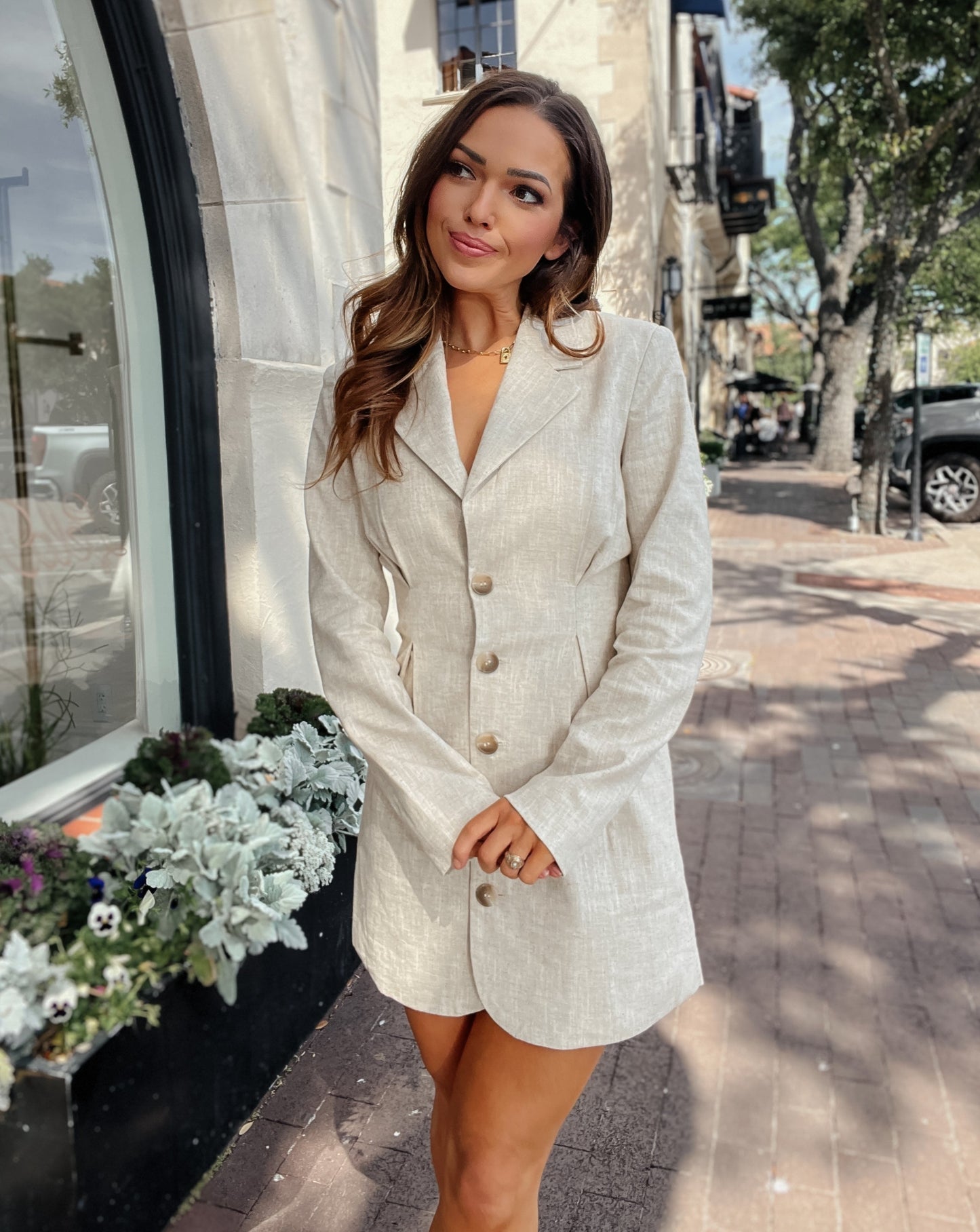 Taylor Linen Blazer Mini Dress