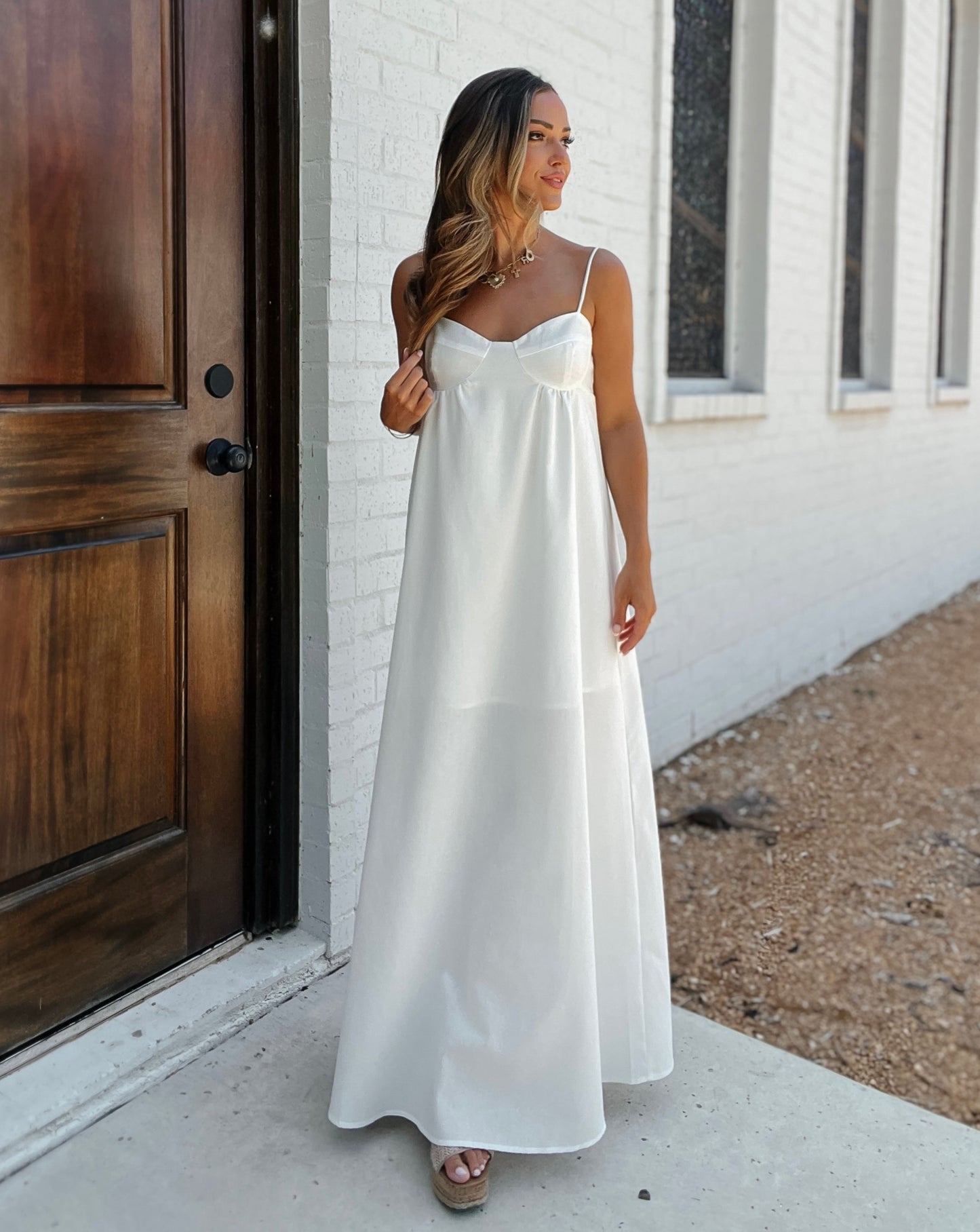 Emily White Linen Maxi