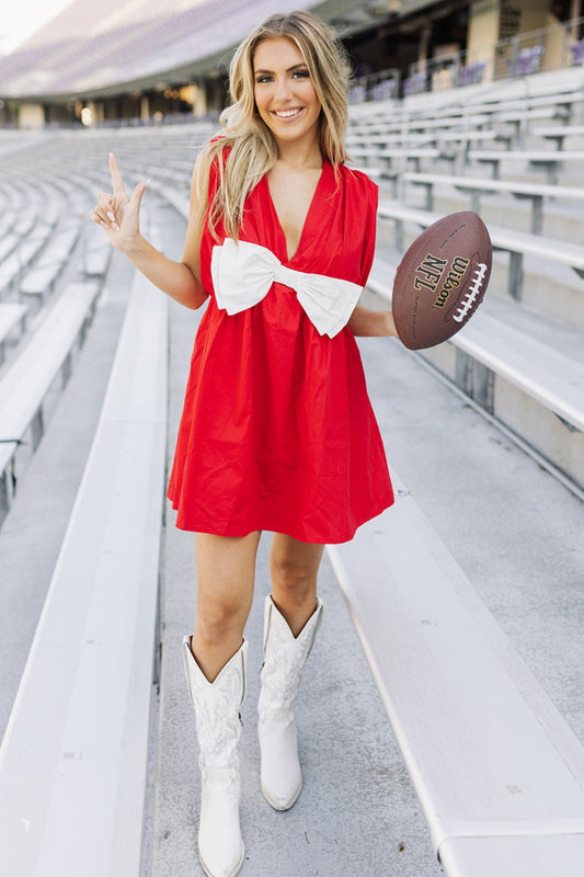 Red and White Bow Dress