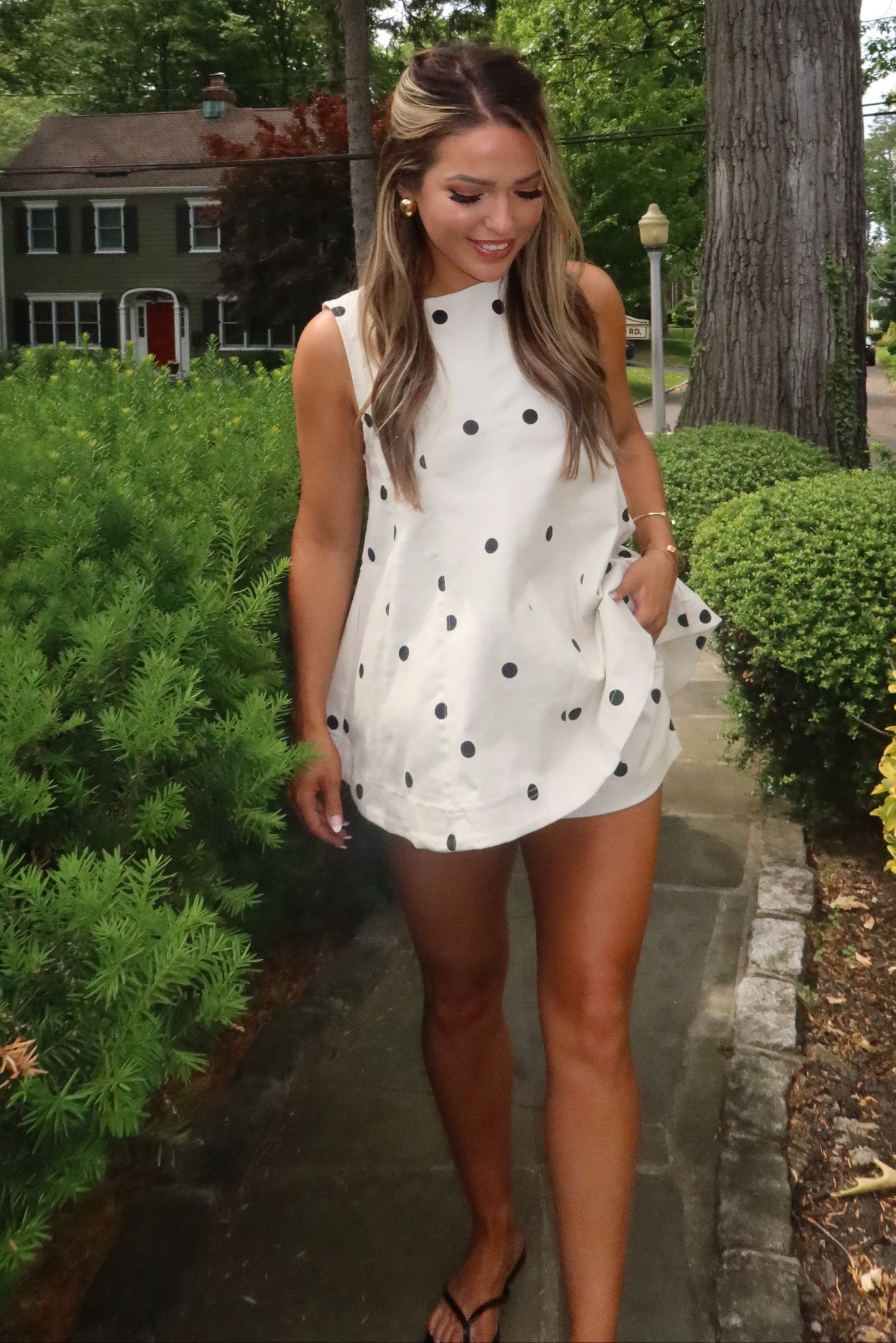 Hampton Cream and Black Polka Dot Set