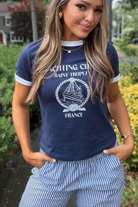 Quincy Yacht Navy Tee