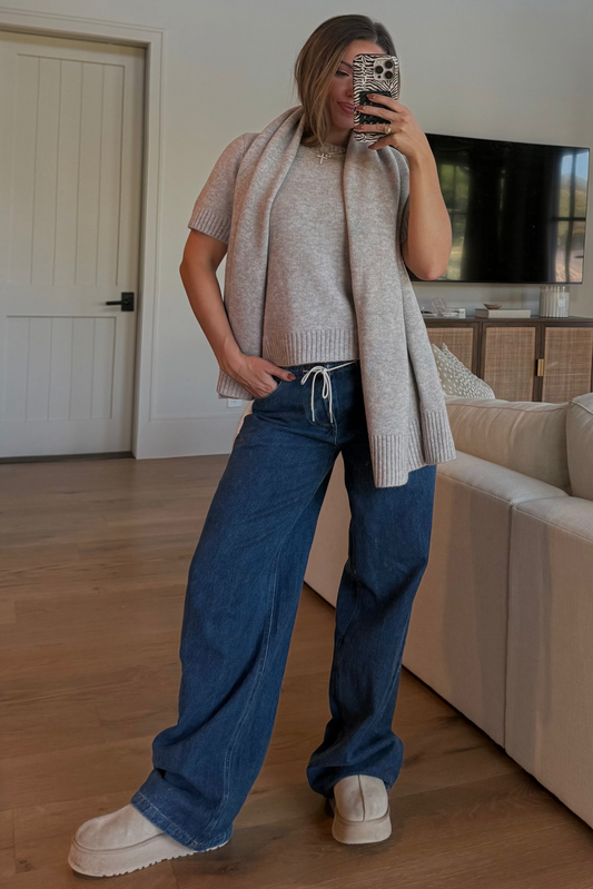 Connor Baggy Drawstring Denim Jeans