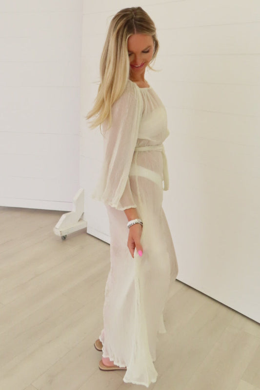 Stevie Cream Swim Cover-Up Dress