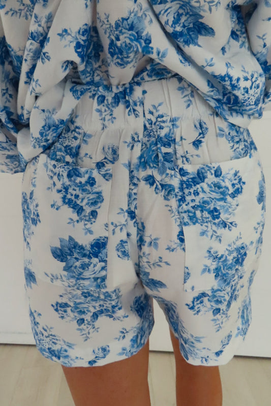 Hadley Blue and White Floral Shorts