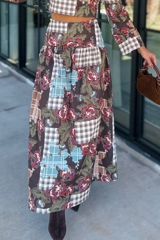 Colby Harvest Patchwork Maxi Skirt