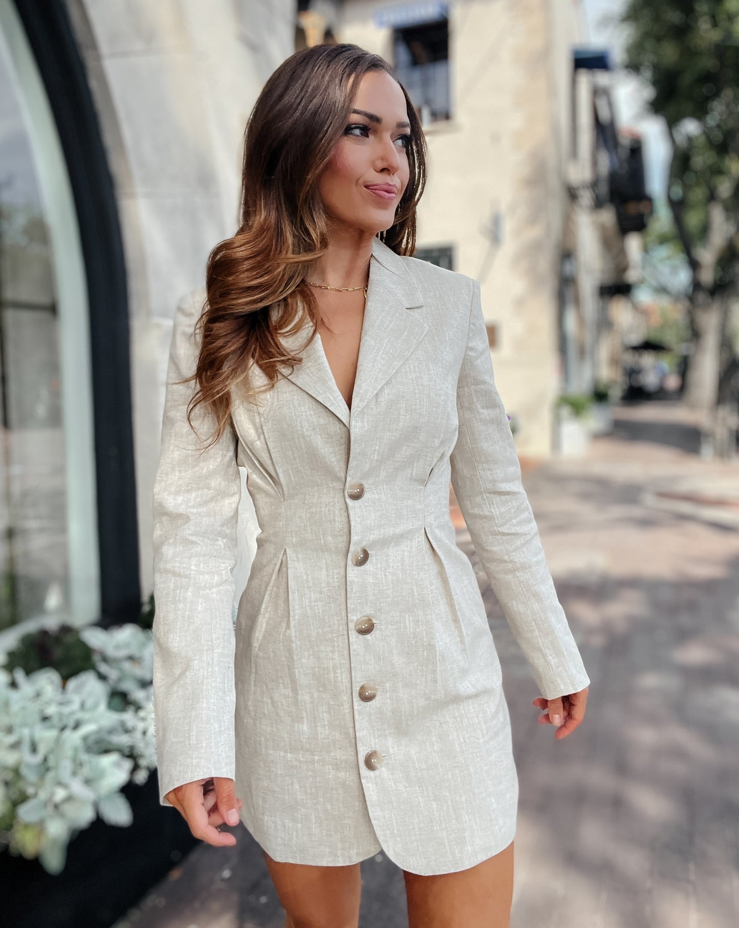 Taylor Linen Blazer Mini Dress