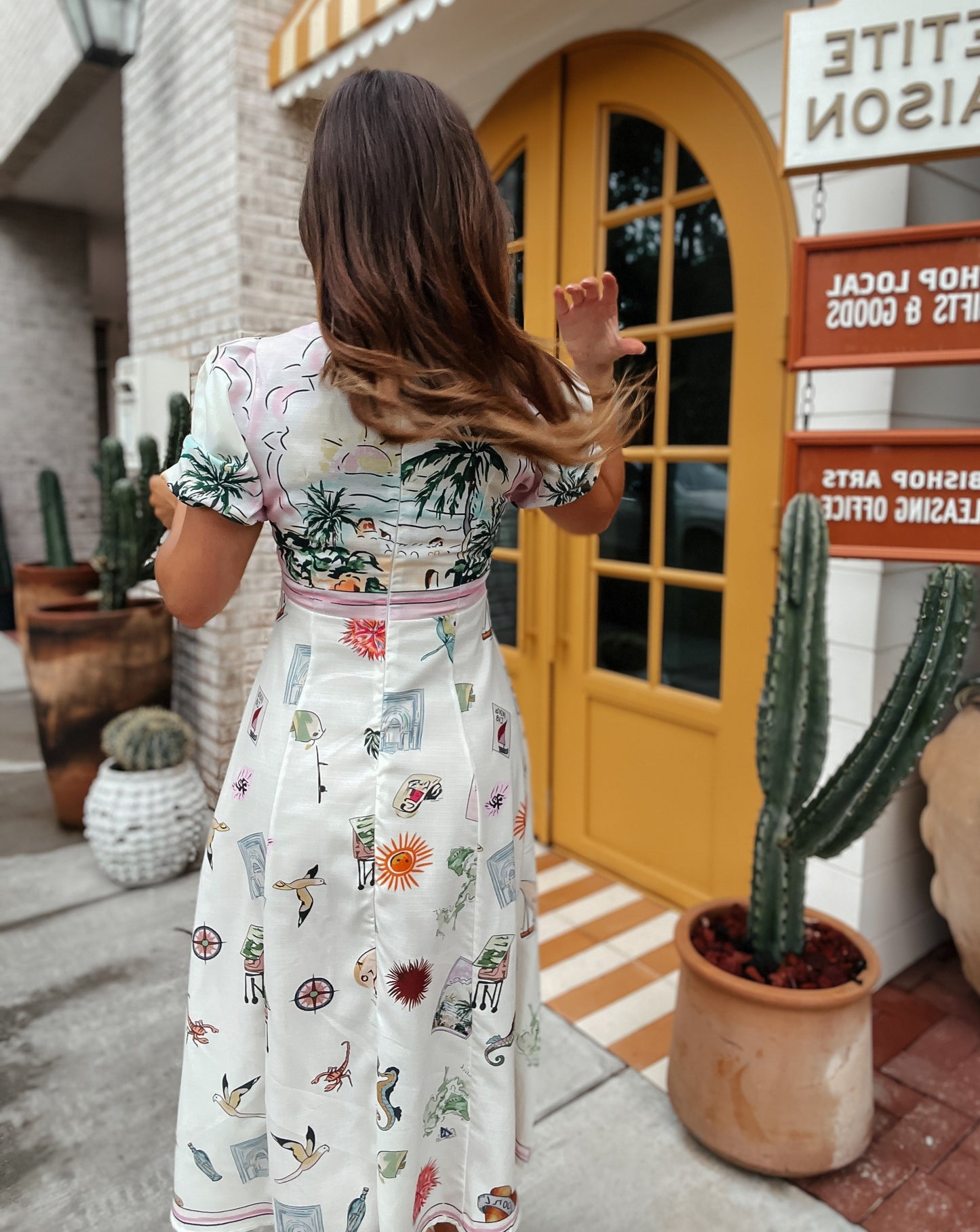 Sippin' in Spain Puff Sleeve Dress