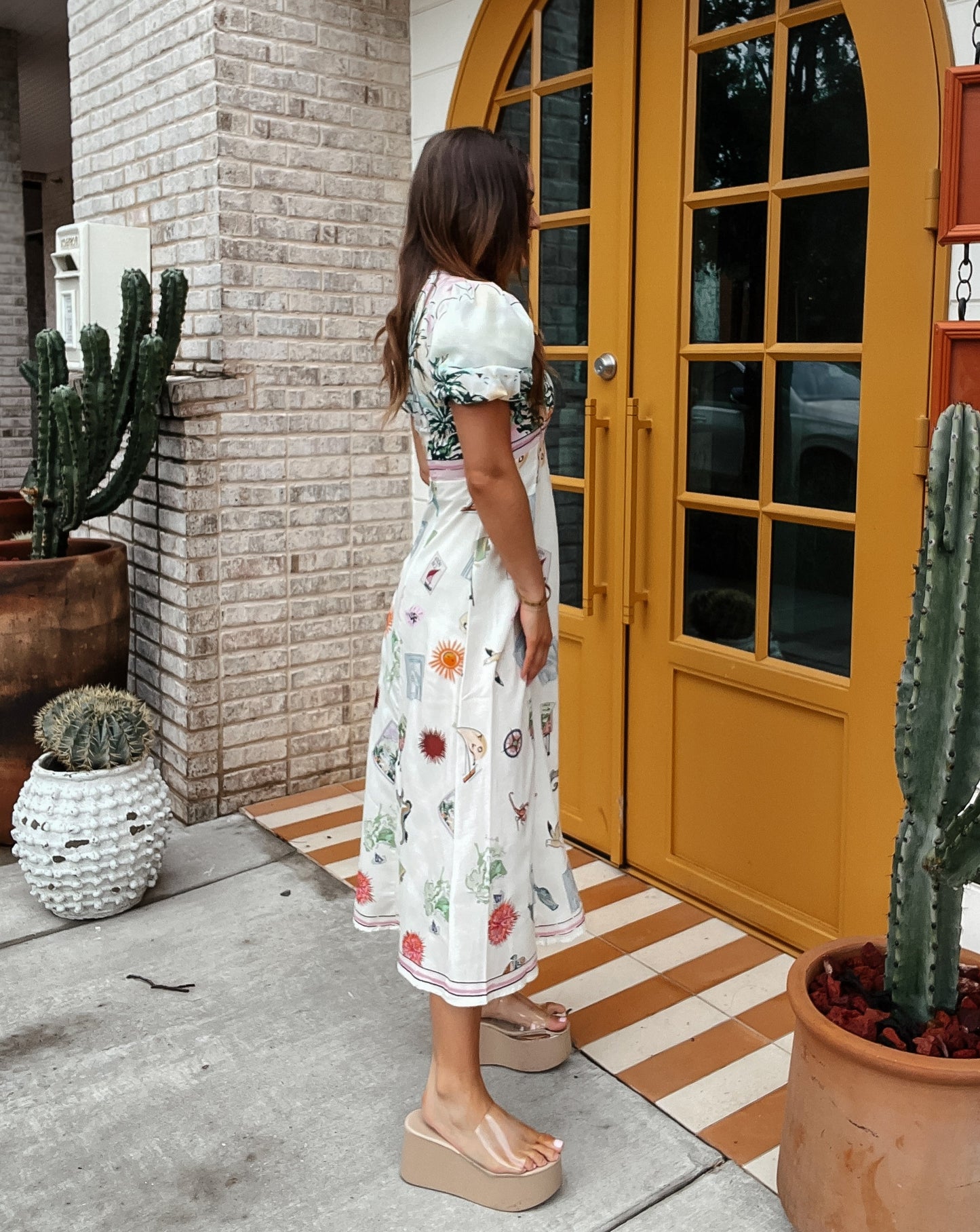 Sippin' in Spain Puff Sleeve Dress