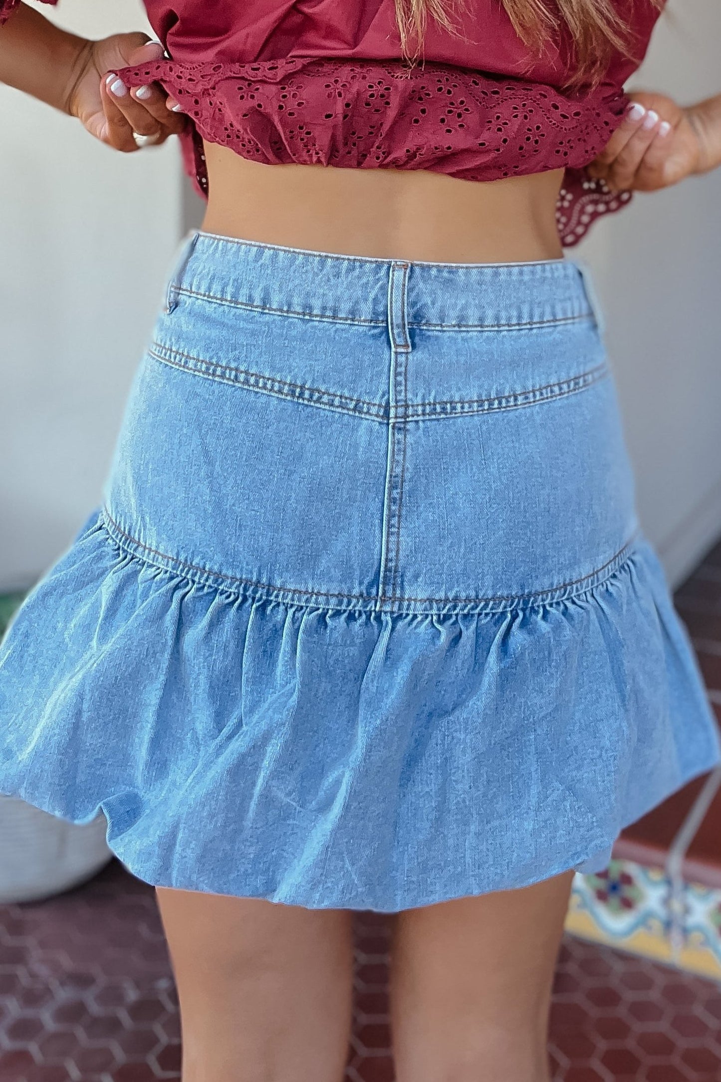 Hanna Bubble Denim Skirt