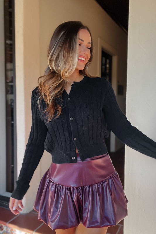 Emily Black Button Down Cardigan Sweater