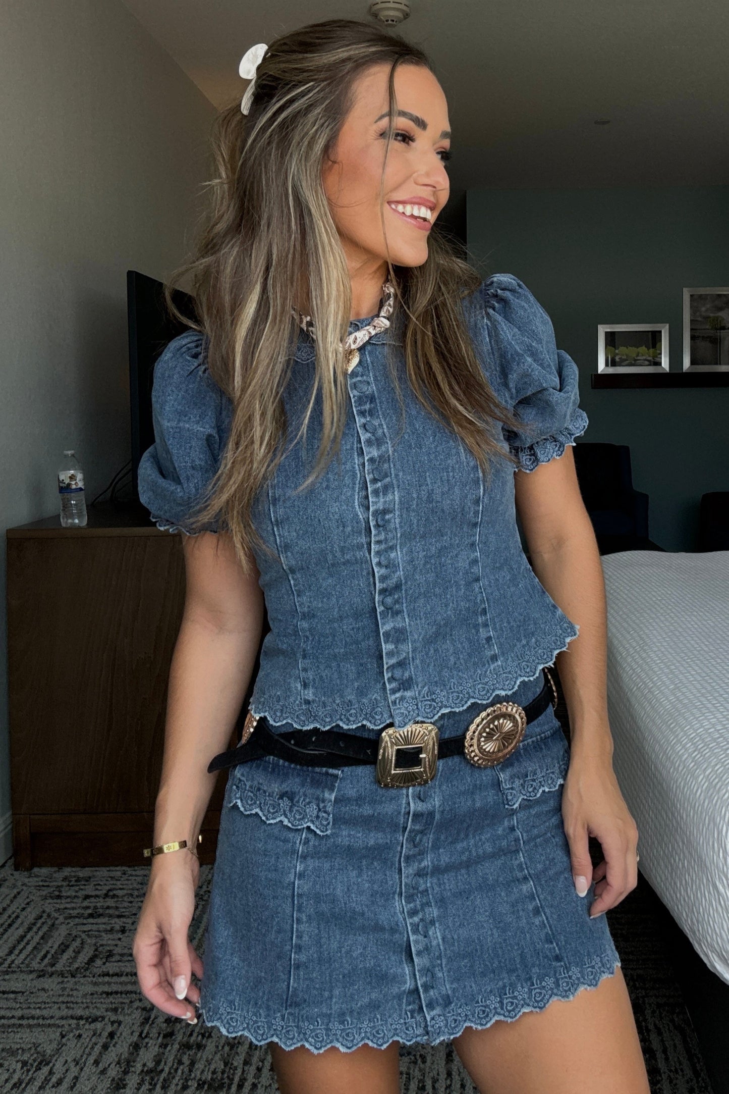 Crew Denim Mini Skirt